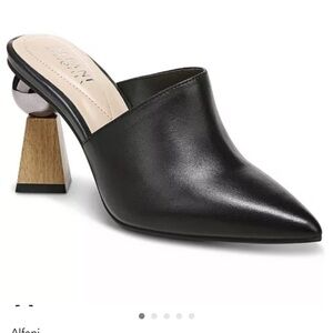 Alfani Black Geometric Heel Mules